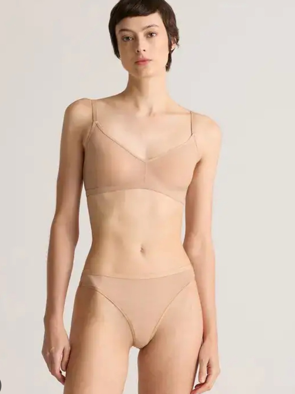 Quince Belgian Mesh Bralette Sand 2 Pack Sz S